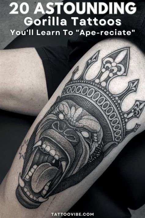 tattoo gorilla|20 Astounding Gorilla Tattoos You’ll Learn To “Ape